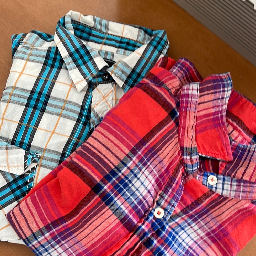 Bundle of two button down long sleeve shirts